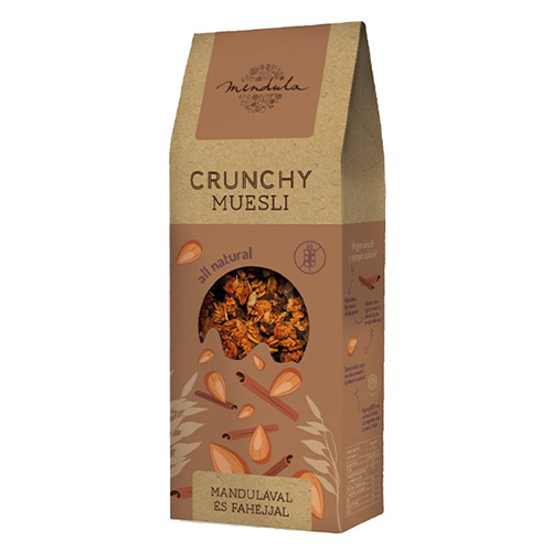 Musli crunchy fara gluten cu migdale si scortisoara, 250 g, Mendula