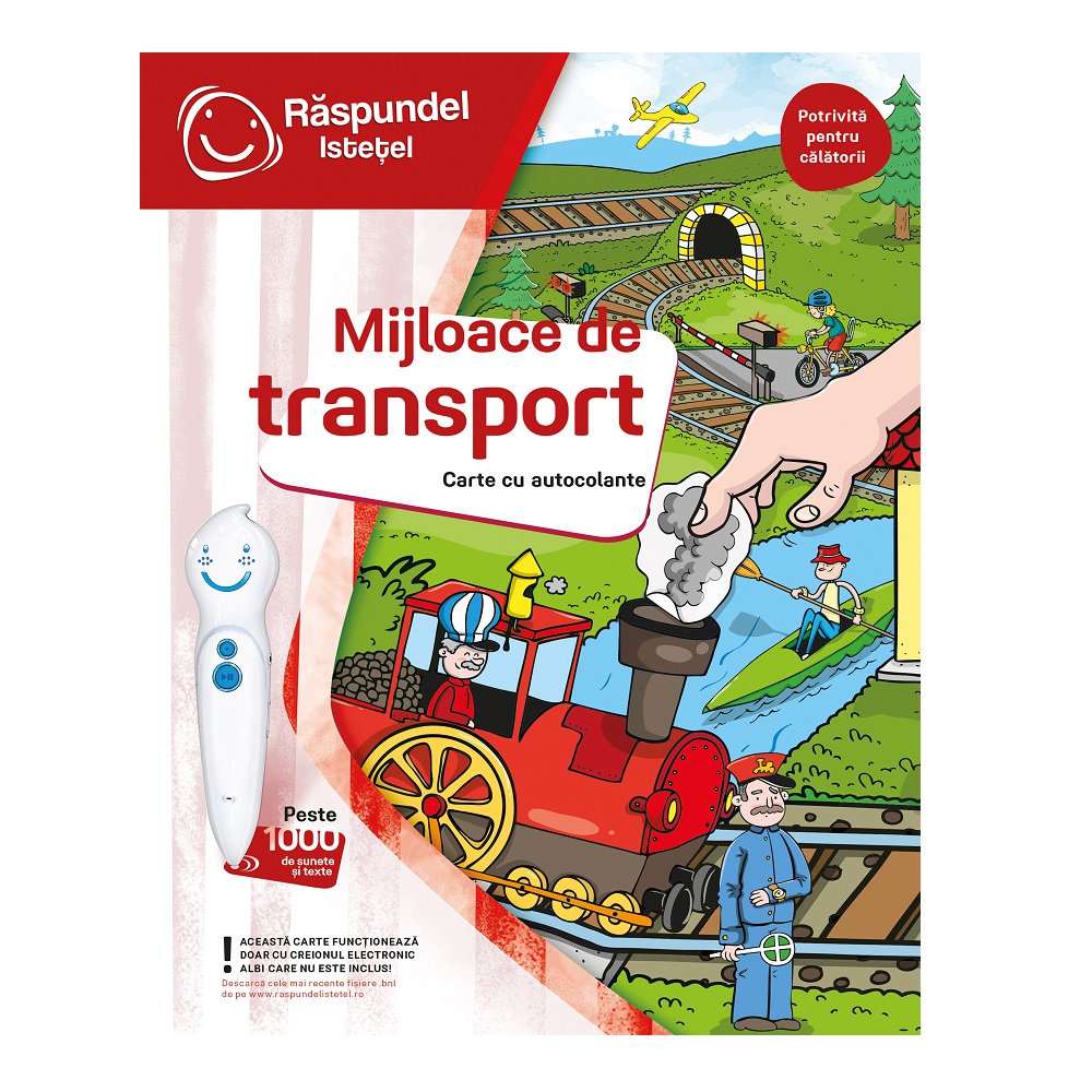 Carte cu autocolante Mijloace de transport, +3 ani, Raspundel Istetel