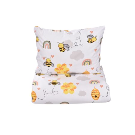 Lenjerie pentru patut cu 6 piese, 120 x 60 cm, model Albinute, Fic Baby 576426