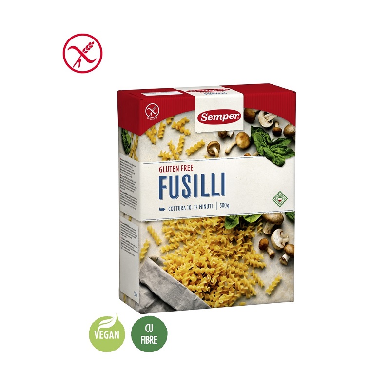 Paste Fusilli fara gluten, 500 g, Semper