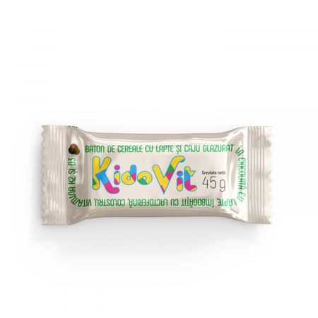 REMEDIA KIDOVIT BATON DE CEREALE CU LAPTE SI CAJU 45 GR