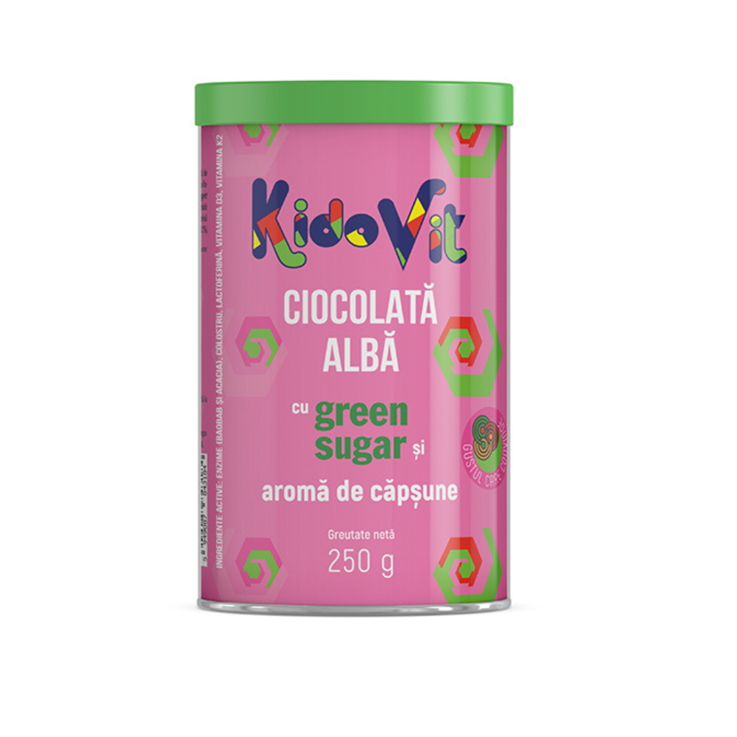 Ciocolata calda alba cu capsune Kidovit, 250 g, Remedia