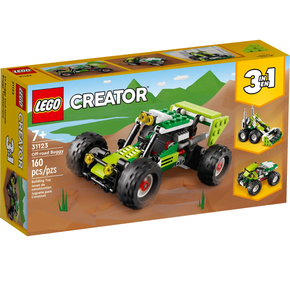 Set de creatie Automobil de teren Buggy 3 in 1 Lego Creator, 7 ani+, 31123, Lego