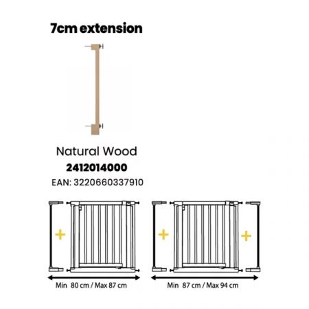 Poarta de siguranta din lemn Essential Natural Wood, 6 luni+, Safety 574324