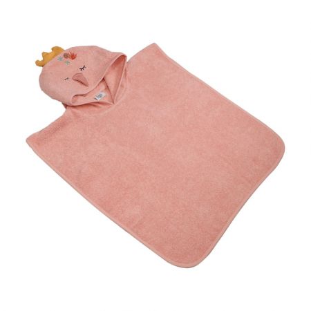 Prosop de baie pentru copii tip Poncho, 55 x 55 cm, Swan Ivy, Blush & Blossom, Tryco 574550