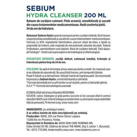 Balsam Sebium Hydra Cleanser, 200 ml, Bioderma 794279