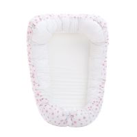 Baby Nest alb cu stelute roz, Twindeco