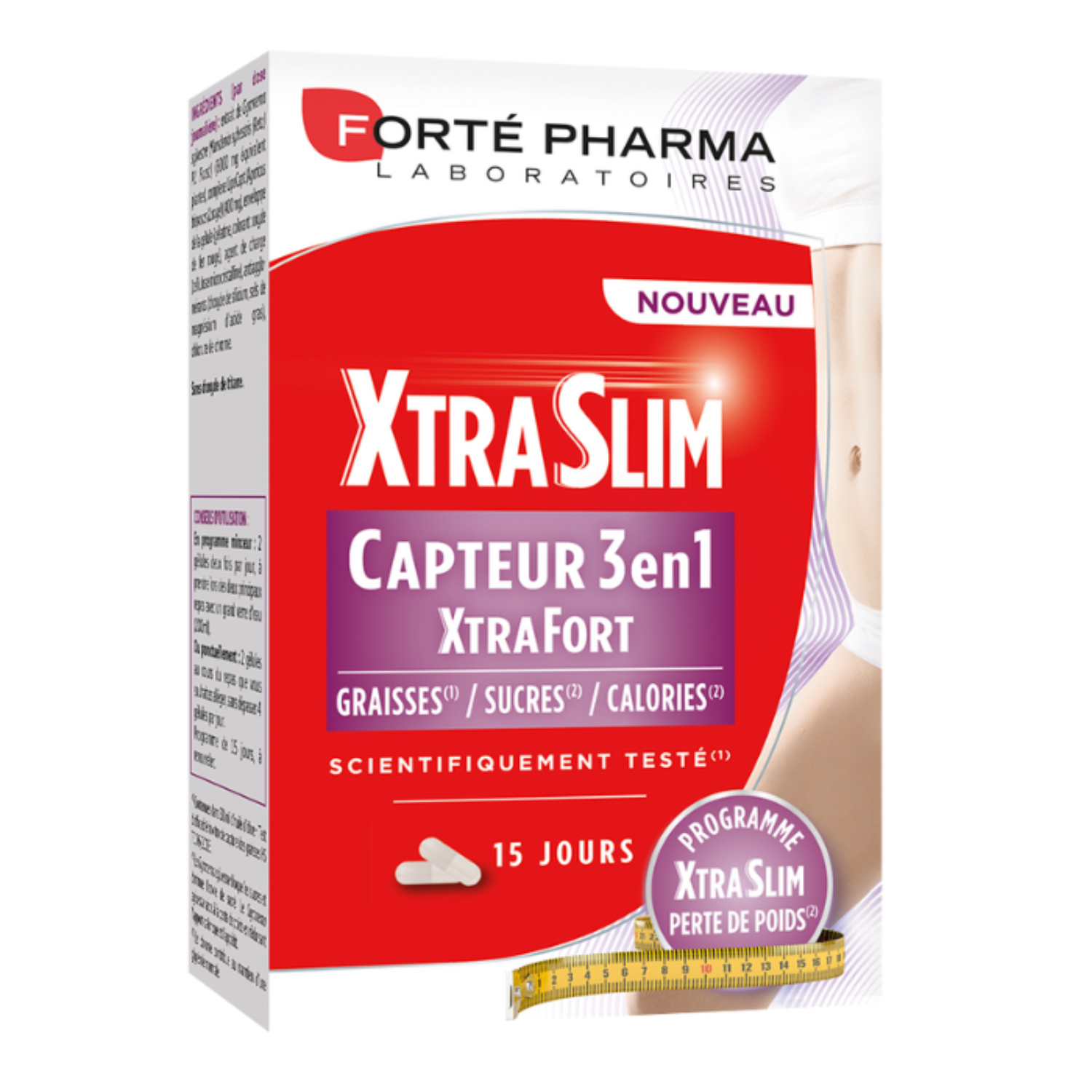 XtraSlim Capteur 3 in 1 ExtrFort, 60 capsule, Forte Pharma
