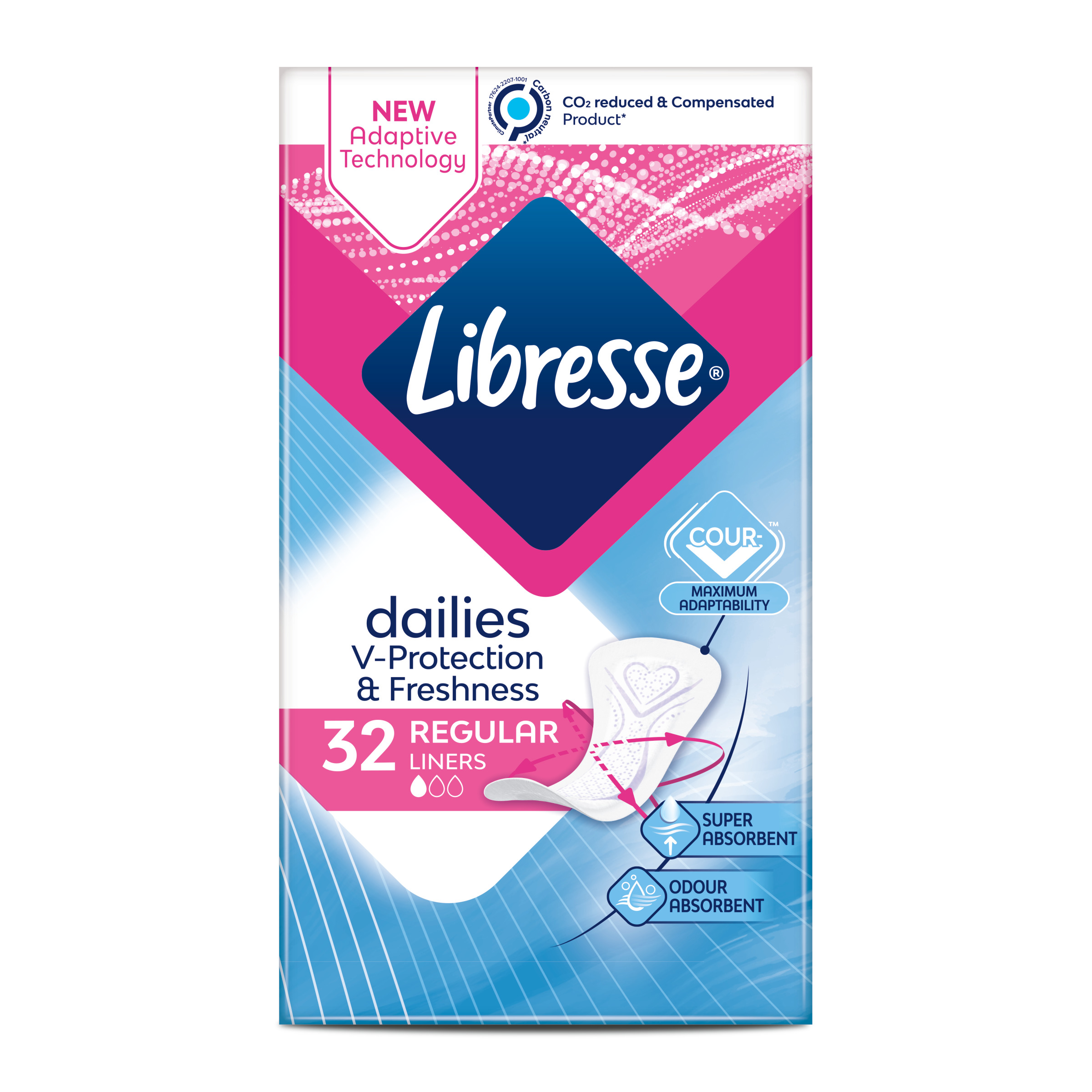 Absorbante zilnice Regular Deo, 32 bucati, Libresse