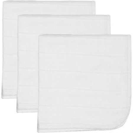 Set museline din bumbac Blush & Blossom, 30 x 30 cm, White, 3 bucati, Tryco