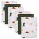 Set museline din bumbac Blush & Blossom, 70 x 70 cm, Dinosaur, 6 bucati, Tryco 574762