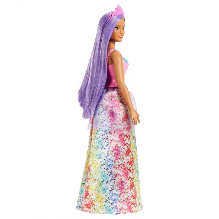 Papusa Printesa cu par mov Dreamtopia, +3 ani, 1 bucata, Barbie 574782