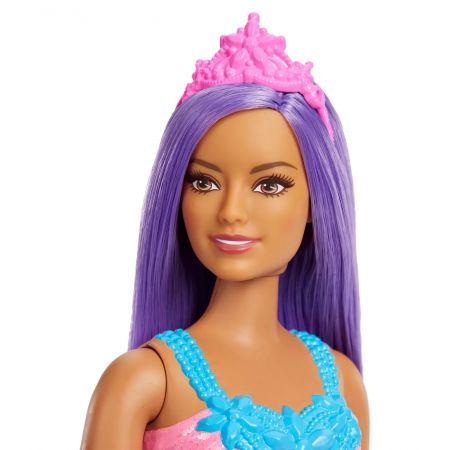 Papusa Printesa cu par mov Dreamtopia, +3 ani, 1 bucata, Barbie 574781