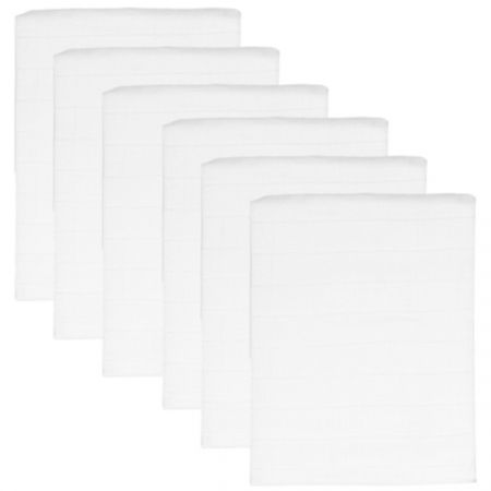 Set starter cu 6 scutece, 3 manusi de baie si 3 museline de gura, White, Tryco 574796