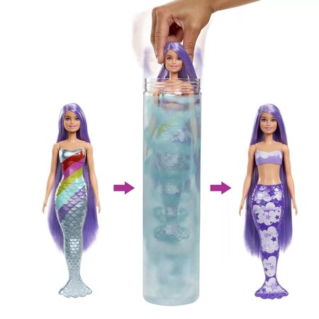 Papusa Sirenere Curcubeu Color Reveal, 1 buc, Barbie 574946