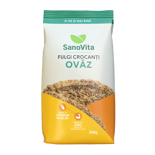 Fulgi de ovaz crocanti, 250 g, Sanovita