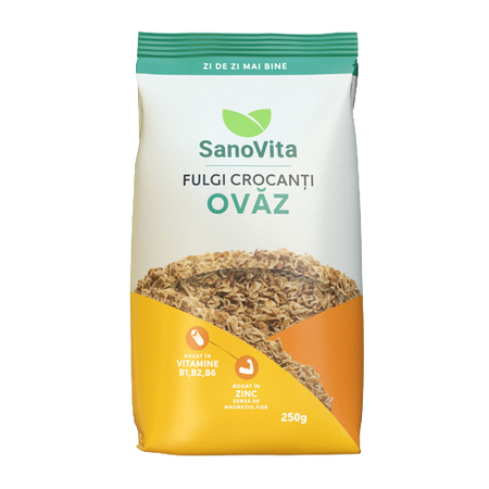 Fulgi de ovaz crocanti, 250 g, Sanovita