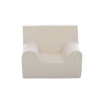 Fotoliu din catifea pentru copii, Alb, Twindeco