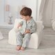 Fotoliu din catifea pentru copii, Alb, Twindeco 573134