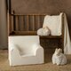 Fotoliu din catifea pentru copii, Alb, Twindeco 573133