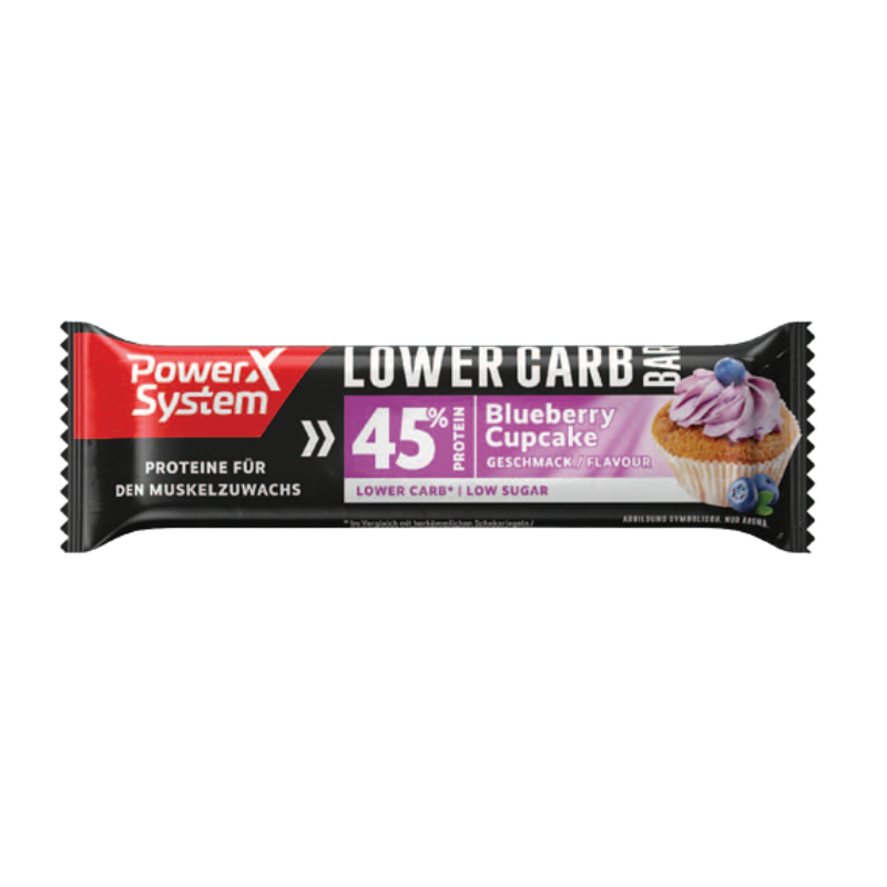 Baton proteic Blueberry&Cupcake Lower carb, 40g, PowerX System