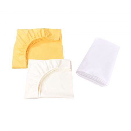 Set 2 cearceafuri pentru patut Galben si Crem + Protectie impermeabila