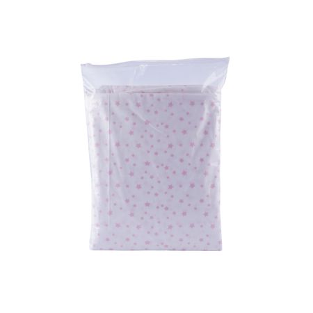 Set lenjerie cu 3 piese pentru patut + protetectie impermeabila, 120x60 cm, Stelute Roz, Fic Baby 763756