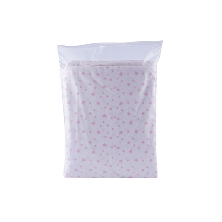 Set lenjerie cu 3 piese pentru patut + protetectie impermeabila, 120x60 cm, Stelute Roz, Fic Baby 763756