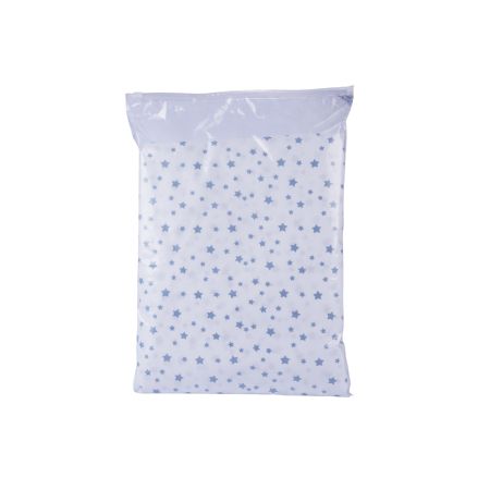 Set lenjerie pentru patut 3 piese + protetectie impermeabila, 120x60 cm, Stelute Bleu, Fic Baby 763751