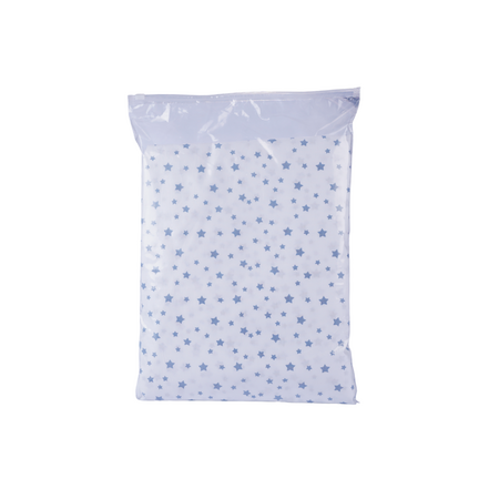 Set lenjerie pentru patut 3 piese + protetectie impermeabila, 120x60 cm, Stelute Bleu, Fic Baby 763751