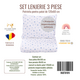 Set lenjerie pentru patut 3 piese + protetectie impermeabila, 120x60 cm, Stelute Bleu, Fic Baby 763752