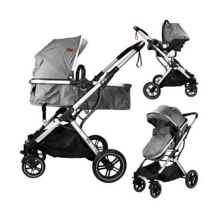 Sitem carucior 3 in 1 Juna, Grey, Ding