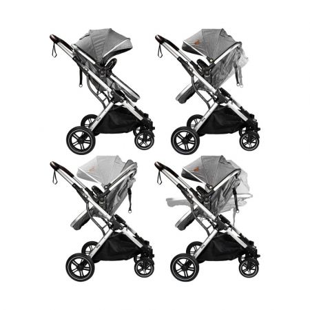 Sistem carucior 3 in 1 Juna, Grey, Ding 575563