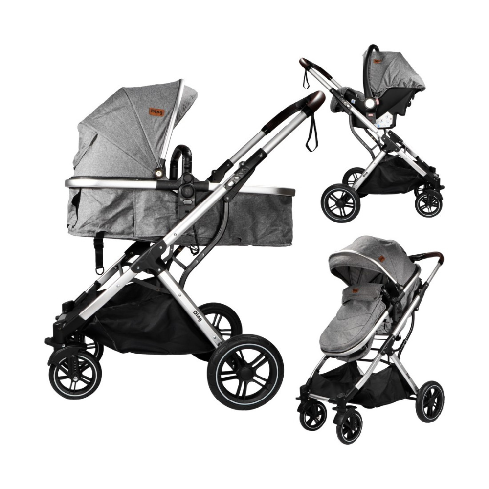 Sistem carucior 3 in 1 Juna, Grey, Ding