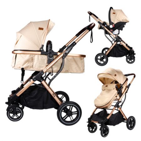 Sistem carucior 3 in 1 Juna, Rose/Beige, Ding