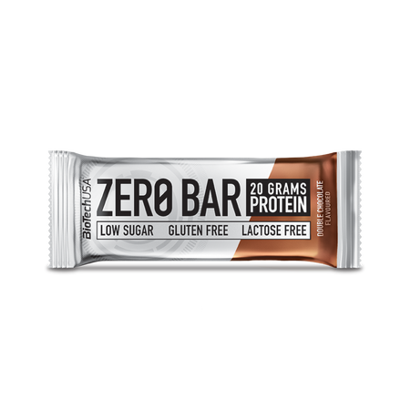 Baton proteic Zero Bar, Double Chocolate, 50 g, BioTechUSA