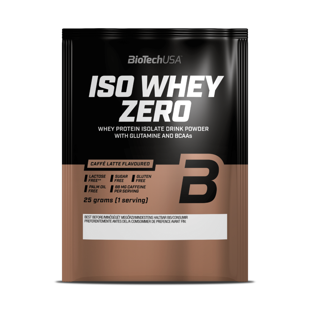 Pudra proteica Iso Whey Zero Caffe Latte, 25 g, Biotech USA