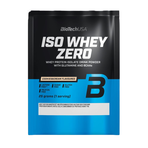 Pudra proteica Iso Whey Zero Cookies and Cream, 25 g, Biotech USA