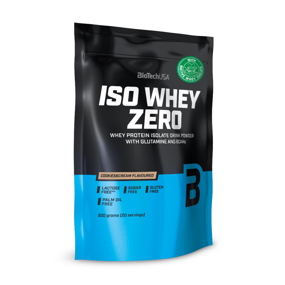 Pudra proteica Iso Whey Zero Cookies and Cream, 500 g, BioTech USA