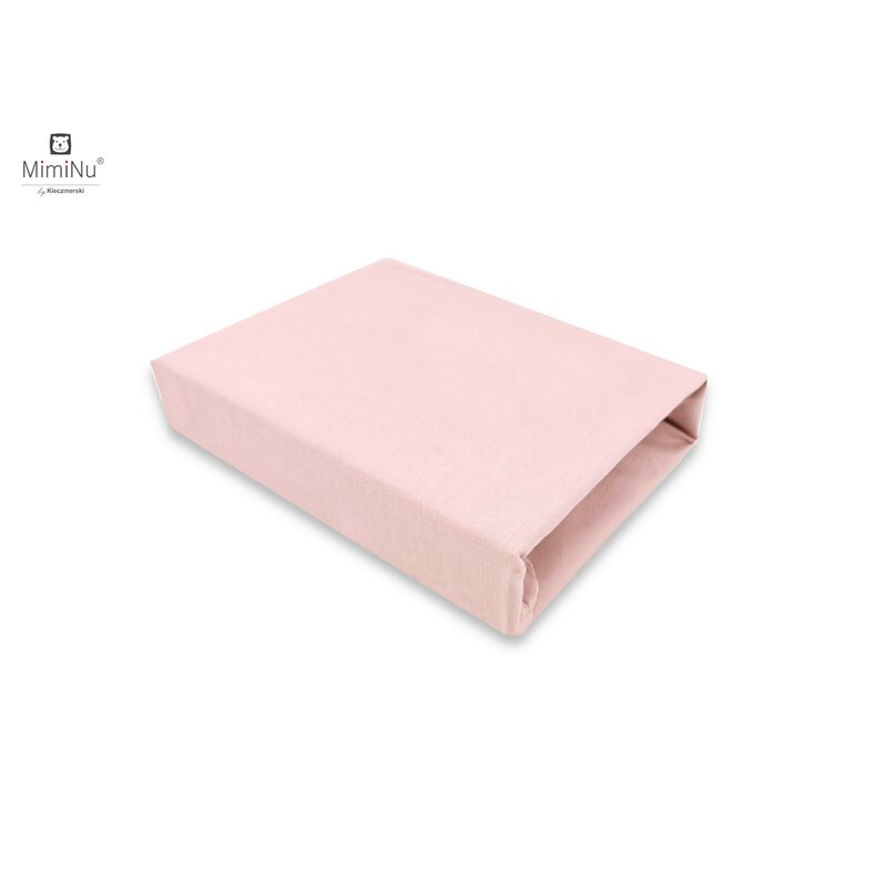 Cearceaf din bumbac cu elastic pentru patut Colectia Royal, 120x60 cm, Powder Pink, MimiNu