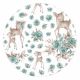 Cearceaf din bumbac cu elastic pentru patut, 120x60 cm, Sweet Deer Mint, MimiNu 575934