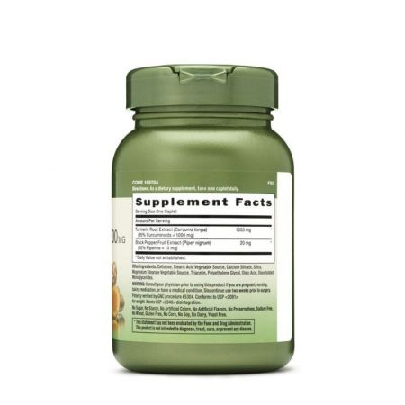 Turmeric Curcumin Herbal Plus, 1000 mg, 60 tablete, GNC 576004