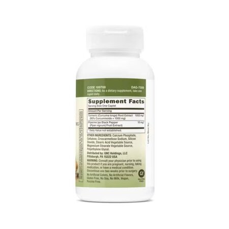 Turmeric Curcumin Herbal Plus, 1000 mg, 60 tablete, GNC 820244