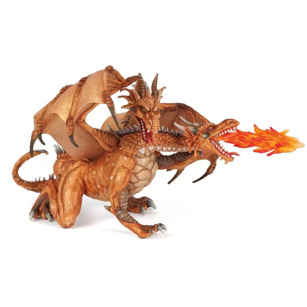 Figurina Dragon auriu cu doua capete, + 3 ani, Papo