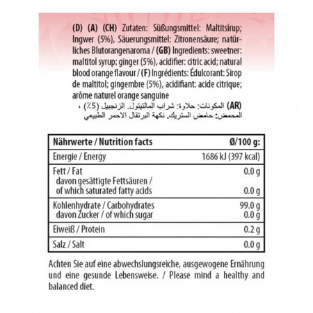 Dropsuri fara zahar cu ghimbir si portocala rosie, 75 g, Ibons 576184