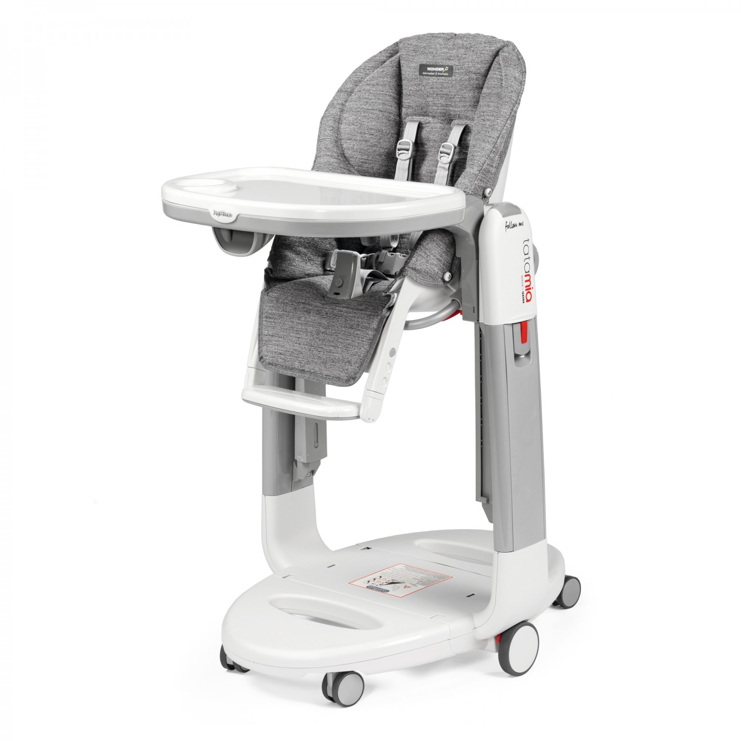 Scaun de masa 3 in 1 Tatamia Follow Me, 0 - 15 Kg, WonderGrey, Peg Perego