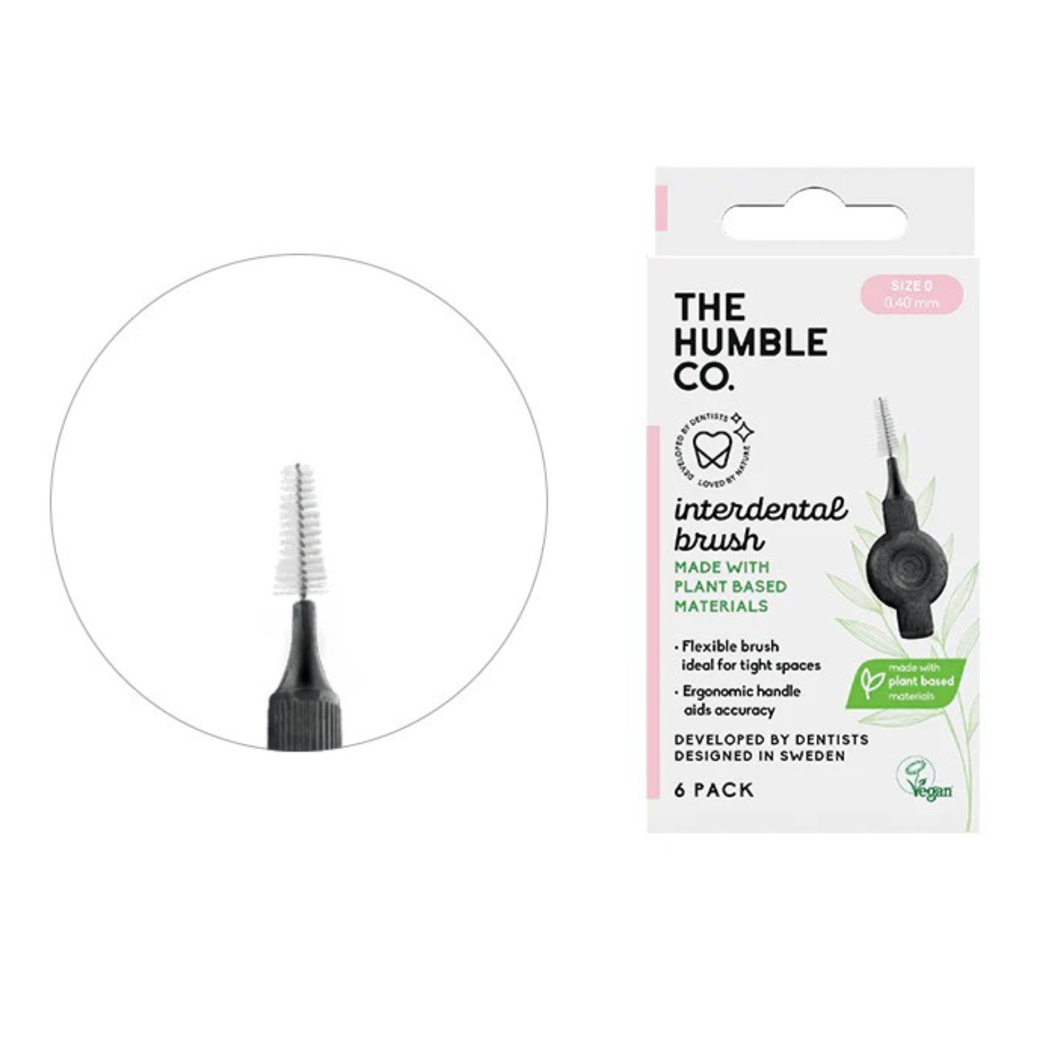 HUMBLE BRUSH PERIUTA INTERDENTALA PLANT PINK 6 BUC