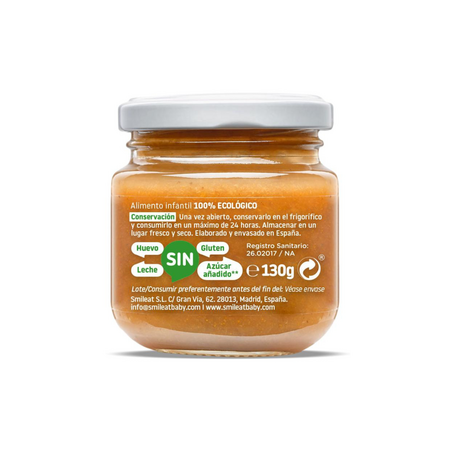 Piure Bio din pere si mere, +6 luni, 130 g, Smileat 577281