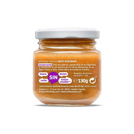 Piure Bio din pere, prune si banane, +6 luni, 130 g, Smileat 577286