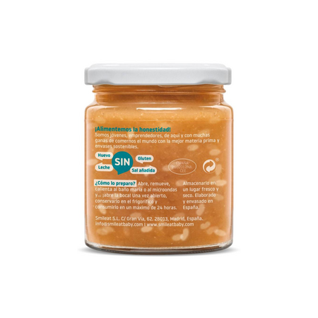 Mancare Bio din somon, mazare si orez integral, +10 luni, 230 g, Smileat 577290